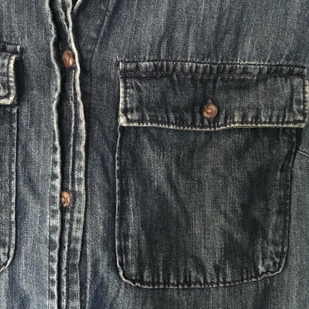 Denim Button Down Cotton Overshirt | XS - Picture 3 of 7